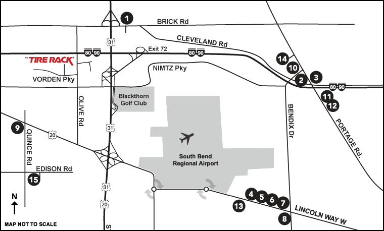 Map of Area Restaurants